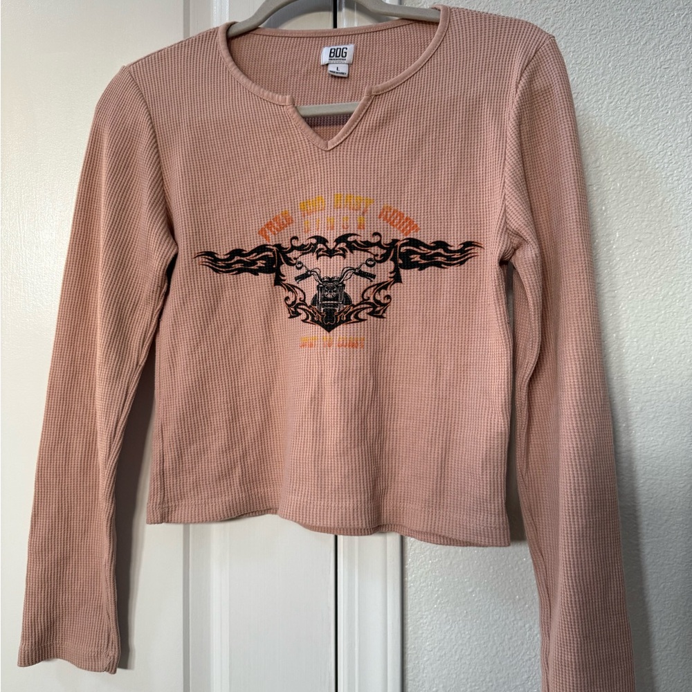Bdg Pink Graphic Long Sleeve Top